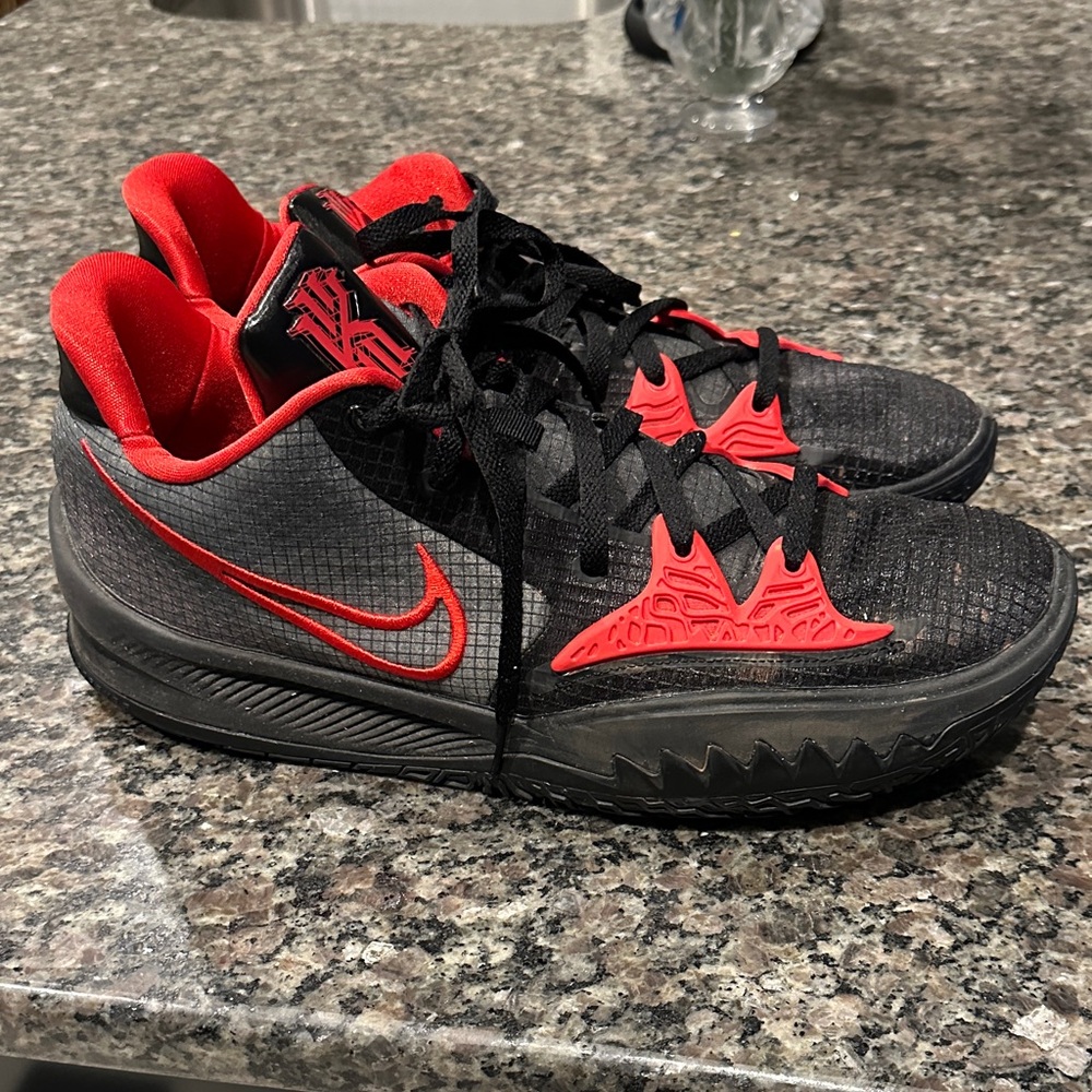 Nike Kyrie 4 Low Bred Black and Red Sneakers